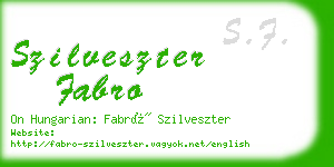 szilveszter fabro business card